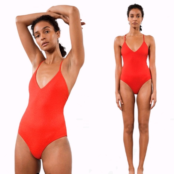 Mara Hoffman Other - Mara Hoffman | Emma One Piece Red Bathing Suit Swimsuit Size XS Cross-Over Back
